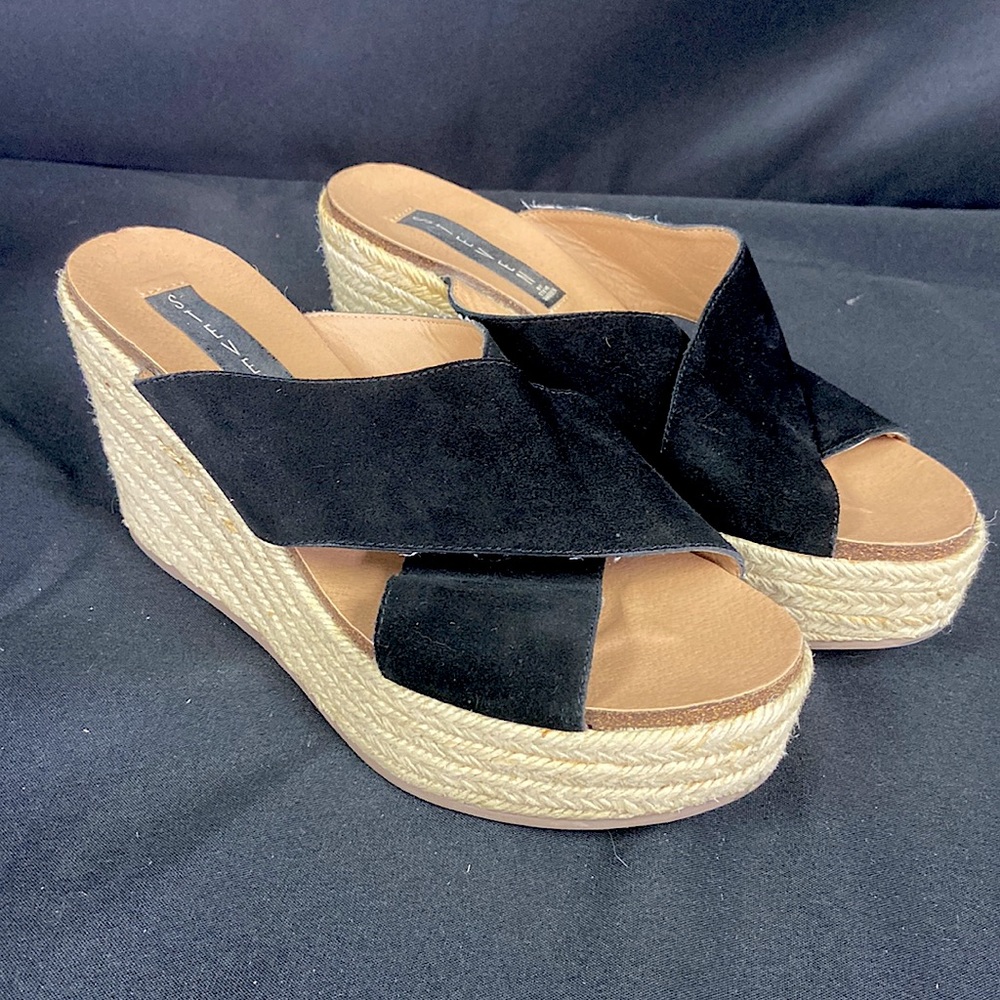 Steve Madden Criss-across Platform Wedge Leather Sandal (1326)